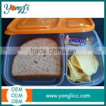 Food Grade 3 Compartment PP Bento Lunch Box Container photo-4
