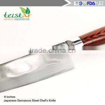 8" Damaskus Steel Chef's Knife Red Handle 69 Layers Damascus Steel In A Beautiful Gift Box photo-5