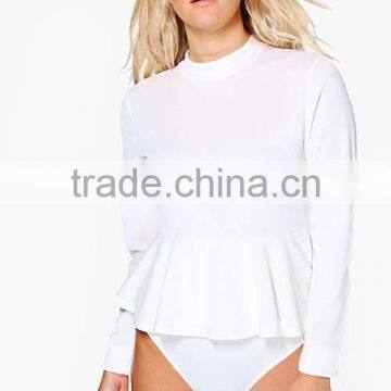 2016 Fashion Wholesale Custom Sexy Girl Plus Size Long Sleeve Plain Red Women Bodysuit photo-4