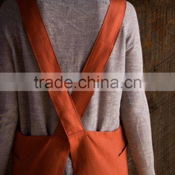 New style cross back apron for chef wear,embroidery apron wholesale