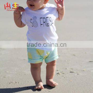 2017 latest fashion top pineapple shirt design children shirts casual wear