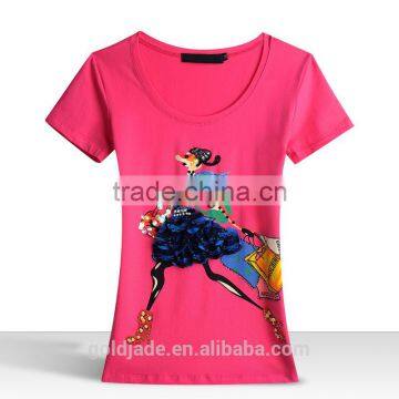 Latest Fashion Casual Elegant Short Sleeve Summer Women Printed T Shirt photo-5