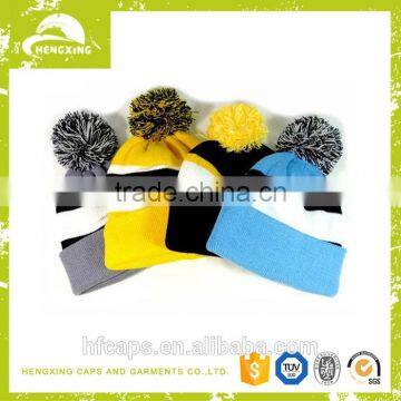 Wholesale winter beanie cheap blank custom bobble hats