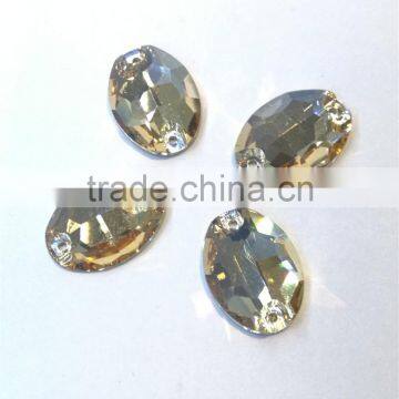 Fashion Oval Shape Crystal Sew on Stone Glassloose Beads for Modern Dress Accessories photo-2