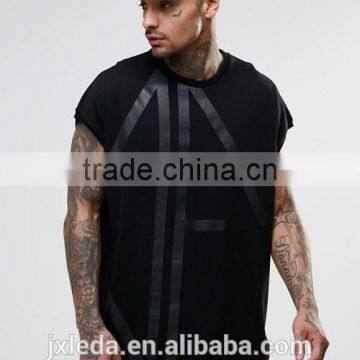 Fashion hip hop style street wear design oversized printing black t-shirt men custom