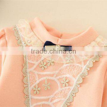 2015 New Design Girls T-shirts With Lace Design Sweet Girl T-shirt With Plush in Side photo-5