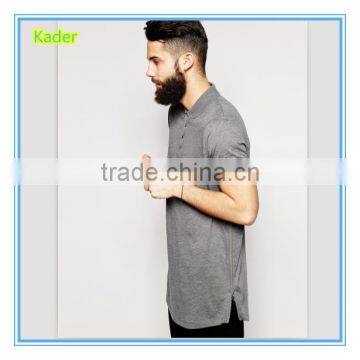 New Design Polo t Shirt Longline Polo Shirt With Side Zips