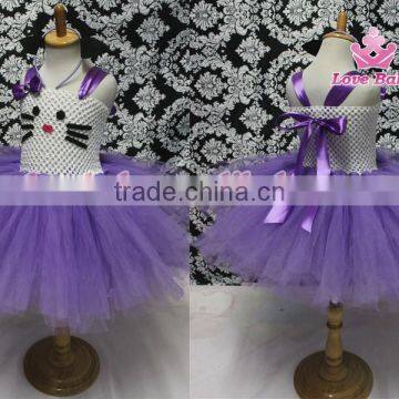 2015 Hot Sale Latest Design Boutique Little Girls Princess Party Tutu Dresses Purple Fairy Tulle Dress photo-5