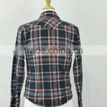 Li Dong Blue Plaid Western Button Front Long Sleeve Shirt Mens photo-3