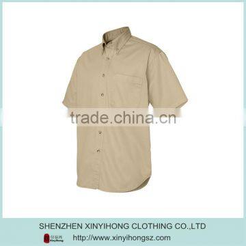 Short Sleeve Khaki Color Fashion Wholesale Egyption Cotton Shirts Blank