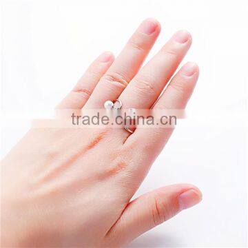 Unadjustable Rings Silver Tone White Imitation Pearl photo-3