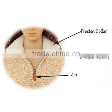 FACTORY Monogrammed Knitted Quarter Zip Style Sherpa Fleece Pullover photo-4