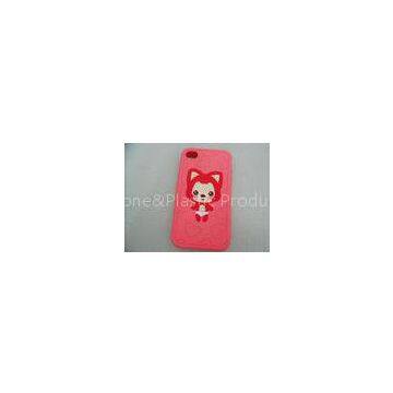 Pink / Red/ Blue/ Purple / Grey Silicone Phone Protective Cases With Fox / Bear Pattern