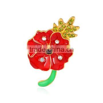 Crystal Rhinestone Brooches 2014 Popularity Brooch Poppy Brooches For Ladies Dress