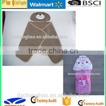 BSCI AND WALMART COTTON SOFT BABY HOODED TOWEL WITH Embroidered photo-3