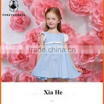 2016 New Arrival Girls Cotton Dress With White Dot photo-2