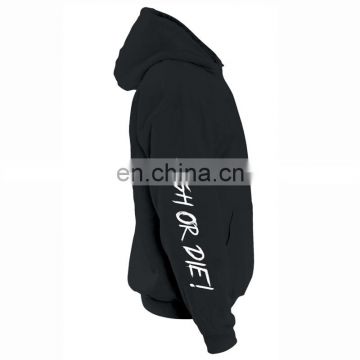 Men sweatshirt black printed skull hoodies , high quality sportwear hoodies coat