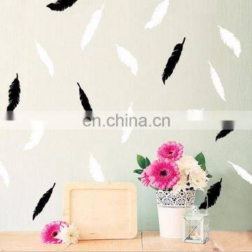 Feather Shape Ins Style Vinyl Mini Wall Sticker Children Room Home Decoration Mural Roon Decal