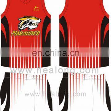 Healong design your own Dye Sublimation Heat Transfer Imprinting AFL Shirt grandad collar