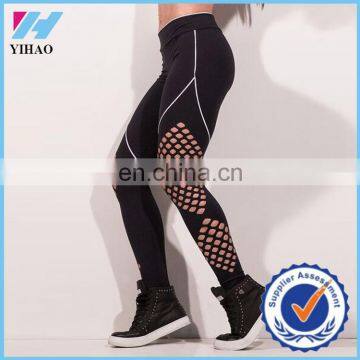 Trade Assurance 2015 Yihao Women Mesh Side Sexy Gym Yoga Sweat Wear Leggings for Women