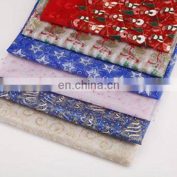 christmas festival beautiful decoration glitter customized patterns organza