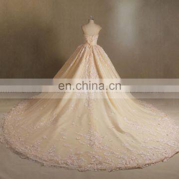 Real Photo Silver Wedding Dress Heavy Lace Wedding Gown photo-3