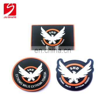 Cheap funny moral 3d soft pvc patches with hook backed