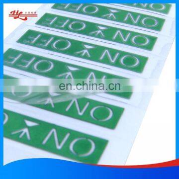 2015 electroplated thin metal electroplated label in green color