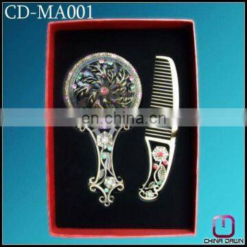 fashion gift cosmetic mirror set with comb antique CD-MA001