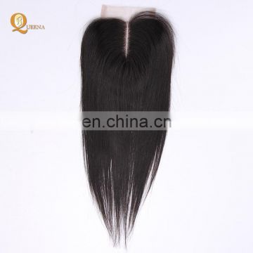 Unprocessed raw Brazilian virgin hair material lace closure 8 A grade human hair straight natural black