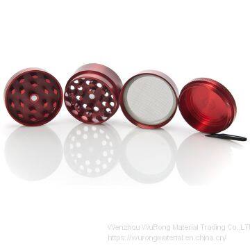 D40mm& H36mm Zinc Alloy Flat Shape Grind 4-layer Moke Grinder as Colorful Cigar Crushing Accessory for Tobacco,smoke,cigarette photo-4