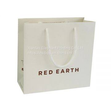 Custom Printed Your Own Logo White Shopping Paper Bag With Handles