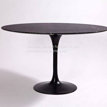 Oval Marble Top Tulip Dining Table With White/black Top photo-2