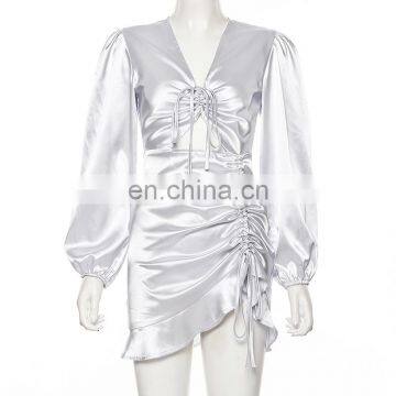 Sexy Front Crimp Knot New Women's Backless Wholesale Fashion Summer Party Club Dresses photo-3