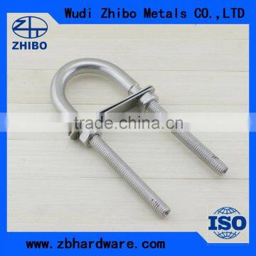 Stainless steel U shape screw bolt with double plate