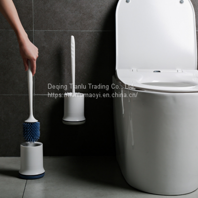 Toilet Brush TPR Soft Hair Toilet Brush no Punching Long Handle Household Toilet Suit Dead Corner Wall Mounted photo-3