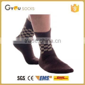 Man's classic stylish black color wool tube socks with pattern