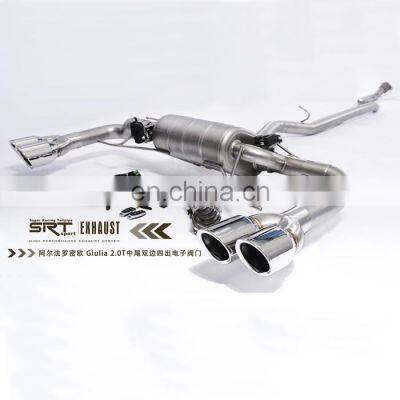 Car Exhaust for Alfa Romeo Giulia Stainless Steel Pipes Catback With Quad Double Tip photo-3