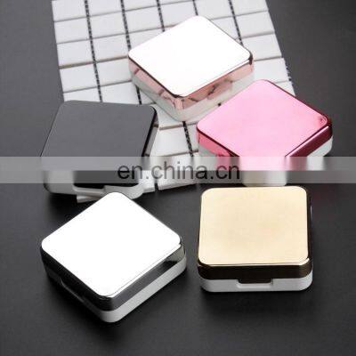 reflective Cover contact lens case with mirror color contact lenses case Container cute Lovely Travel kit box Women