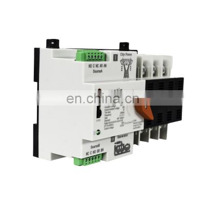 The Latest Single-phase 63a 2p AC Mini Electric Dual Power Ats Automatic Transfer Switch Solar