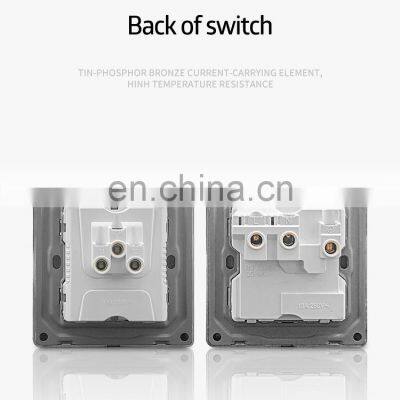 EU/UK Standard 45A Wall Button Switch With LED Light 86mm*86mm Thick Solid Wood Panel Sockets And Switches Electrical photo-3