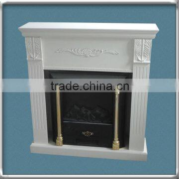 modern white fireplace mantel with carvings