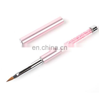 Professional Custom Logo Pink 100% konlinsky Sable Nail Art Acrylic 3D Painting Pen Drawing Brush