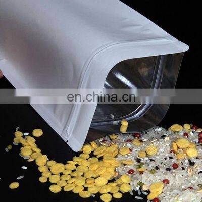 Low Price Wholesale Stand Up Zipper Bag Recyclable Kraft Paper Open Window Natural Macadamia Nuts 500g Polyethylene Low