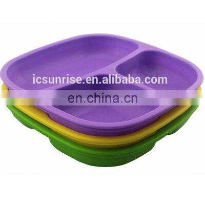 Silicone Candy Color Partition Dinner Plate photo-4