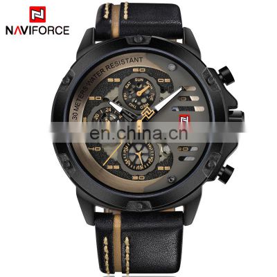 Reloj Naviforce 9110 High Quality  Quartz Waterproof Naviforce Leather Men Watch