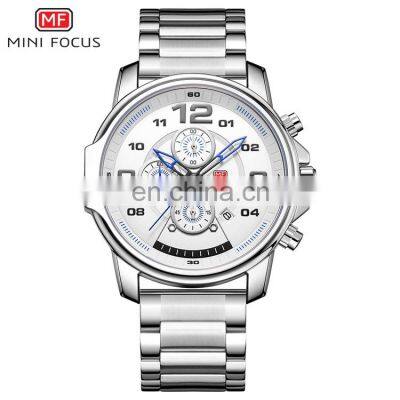 MINI FOCUS MF0229G Simple Calendar Watch With Date Quartz Chronograph Stainless Steel Watches Men Wrist photo-4