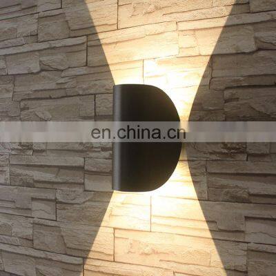 HUAYI Wholesale Black White Aluminum Waterproof Ip65 2*3w Outdoor Garden Landscapes Wall Light