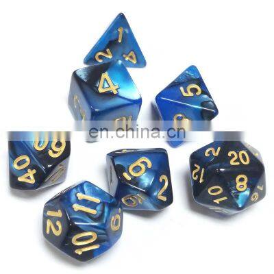 Custom Wholesale 7 Pieces Dice Role Playing Polyhedral Dice for Dungeons and Dragons Games Acrylic Plastic Double-color Dice photo-4