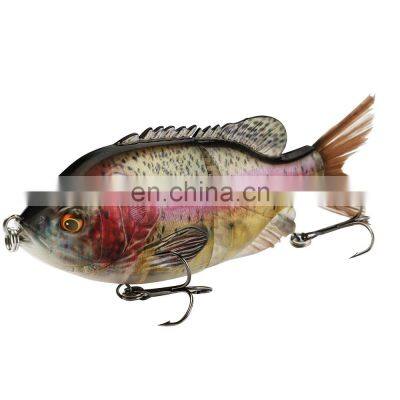 JOHNCOO 14cm 57g Artificial Bass Fish Lure Topwater Swimbait 2 Segmented Multi Jointed Hard Fishing Lures